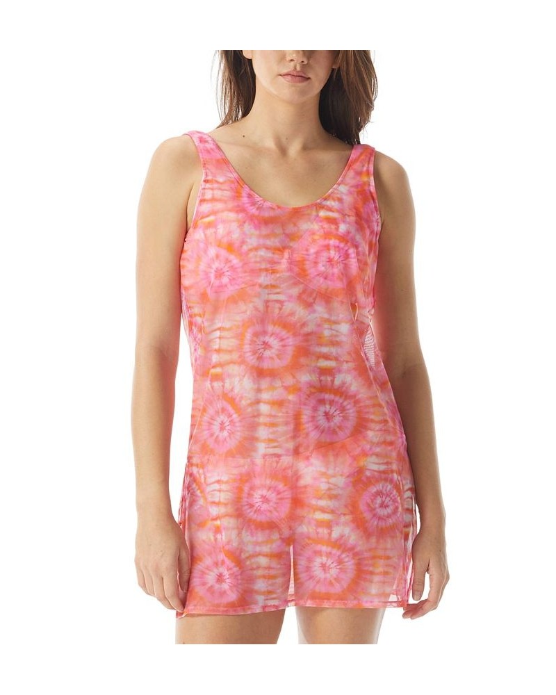 Quinn Tie-Dyed Tank Cover-Up Dress Coral $25.30 Swimsuits