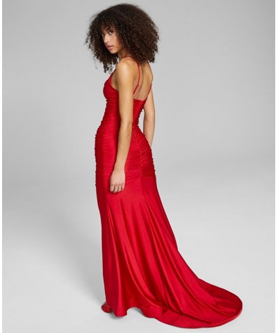 Juniors' Shirred Gown Red $59.50 Dresses