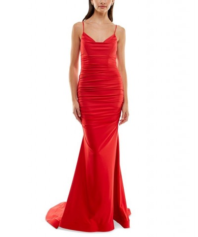 Juniors' Shirred Gown Red $59.50 Dresses