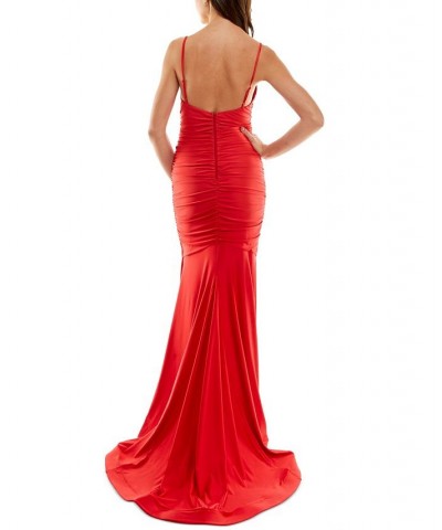 Juniors' Shirred Gown Red $59.50 Dresses