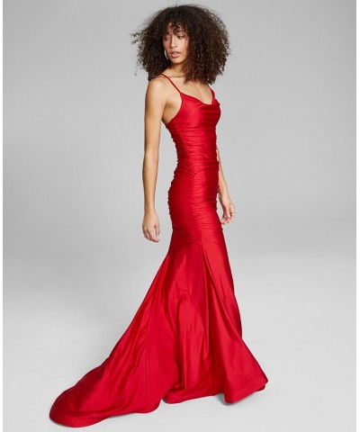 Juniors' Shirred Gown Red $59.50 Dresses