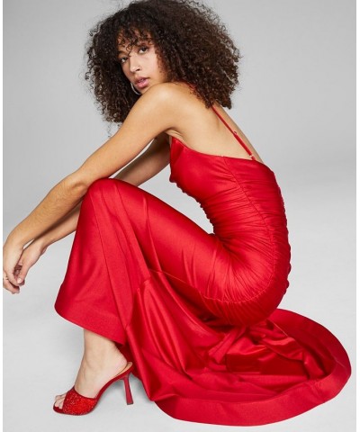 Juniors' Shirred Gown Red $59.50 Dresses