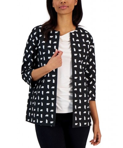 Women's Jacquard Dropped-Shoulder Topper Anne Black/anne White $46.38 Jackets