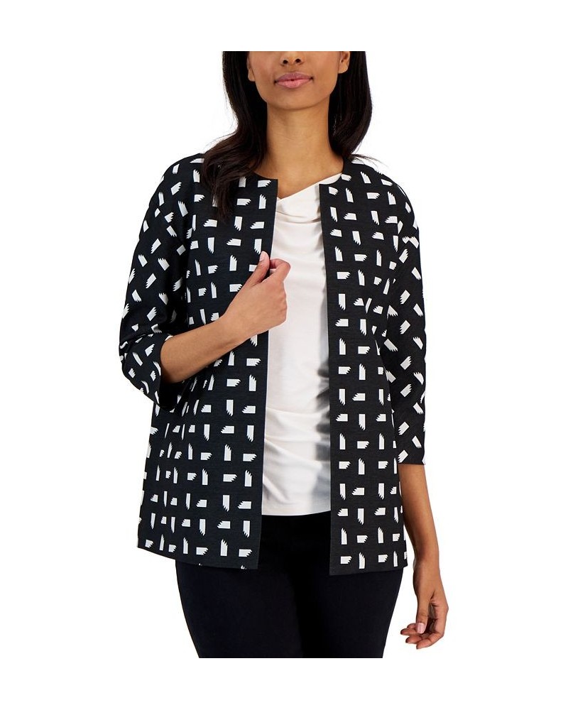 Women's Jacquard Dropped-Shoulder Topper Anne Black/anne White $46.38 Jackets