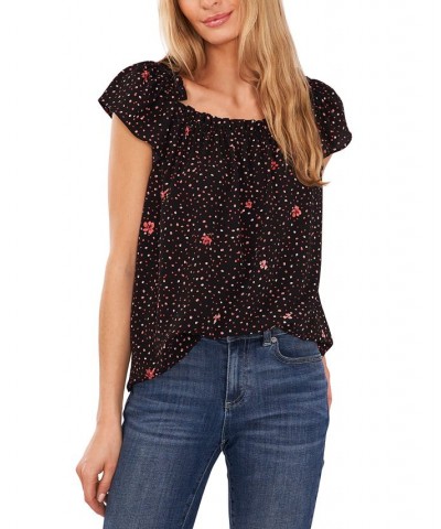 Women's Square-Neck Blouse Rich Black $37.92 Tops