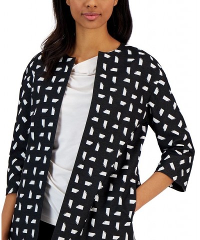 Women's Jacquard Dropped-Shoulder Topper Anne Black/anne White $46.38 Jackets