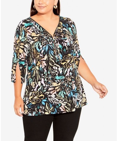 Plus Size Luella Short Sleeve Top Painted Floral $33.04 Tops