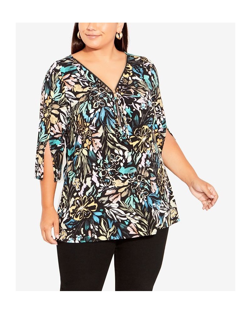 Plus Size Luella Short Sleeve Top Painted Floral $33.04 Tops