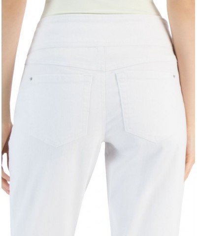 Women's Embroidered-Cuff Straight Jeans Washed White $24.50 Jeans