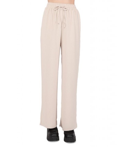 Women's High-Rise Drawstring Wide-Leg Pants Soft Clay $12.82 Pants