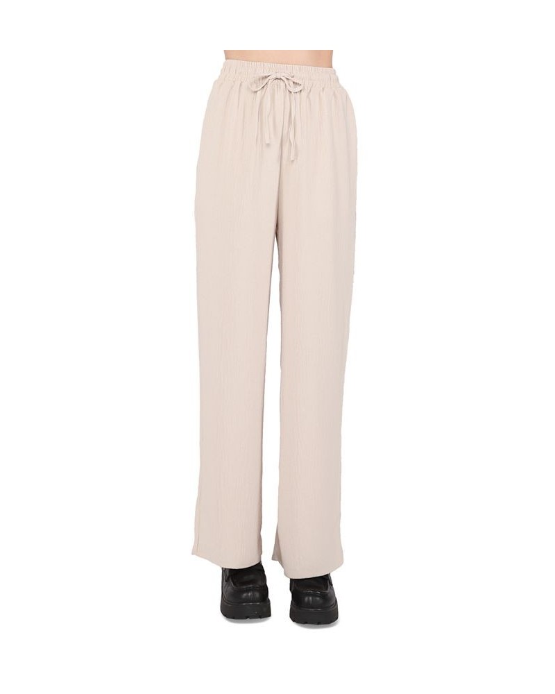 Women's High-Rise Drawstring Wide-Leg Pants Soft Clay $12.82 Pants