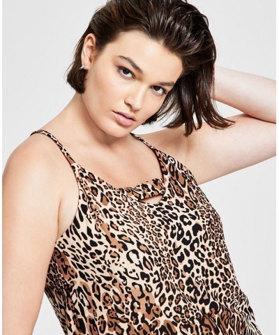 Zip Back Cheetah-Printed Camisole Regular & Petite Cheetah $11.84 Tops