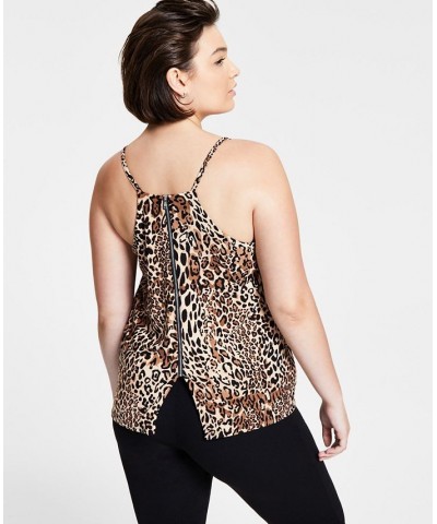 Zip Back Cheetah-Printed Camisole Regular & Petite Cheetah $11.84 Tops