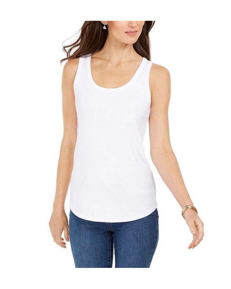 Petite Supima Cotton Scoop-Neck Tank Top Bright White $10.00 Tops