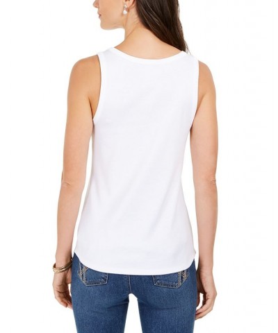 Petite Supima Cotton Scoop-Neck Tank Top Bright White $10.00 Tops