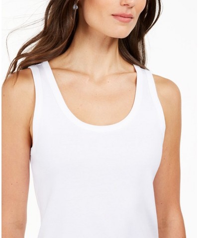 Petite Supima Cotton Scoop-Neck Tank Top Bright White $10.00 Tops