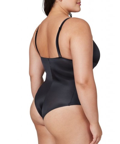 Shaping Satin Thong Bodysuit 10322R Black $44.00 Shapewear