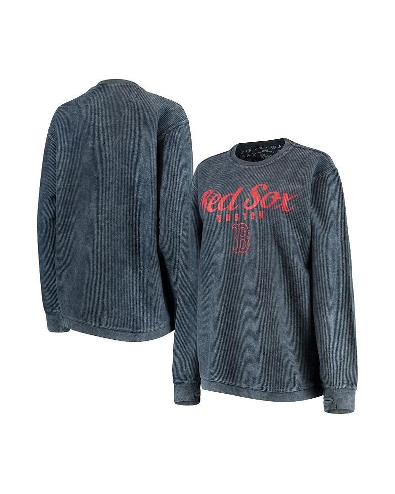 Women's Navy Boston Red Sox Comfy Cord Pullover Sweatshirt Navy $43.20 Sweatshirts