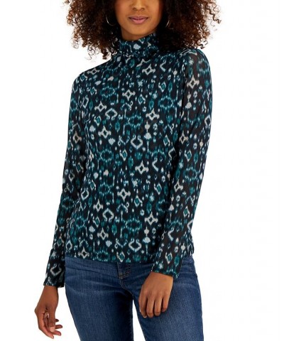 Petite Mesh Turtleneck Ina Ikat $10.07 Tops