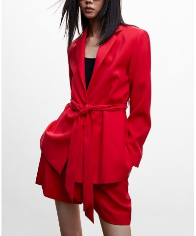 Women's Bow Suit Blazer Red $39.00 Jackets