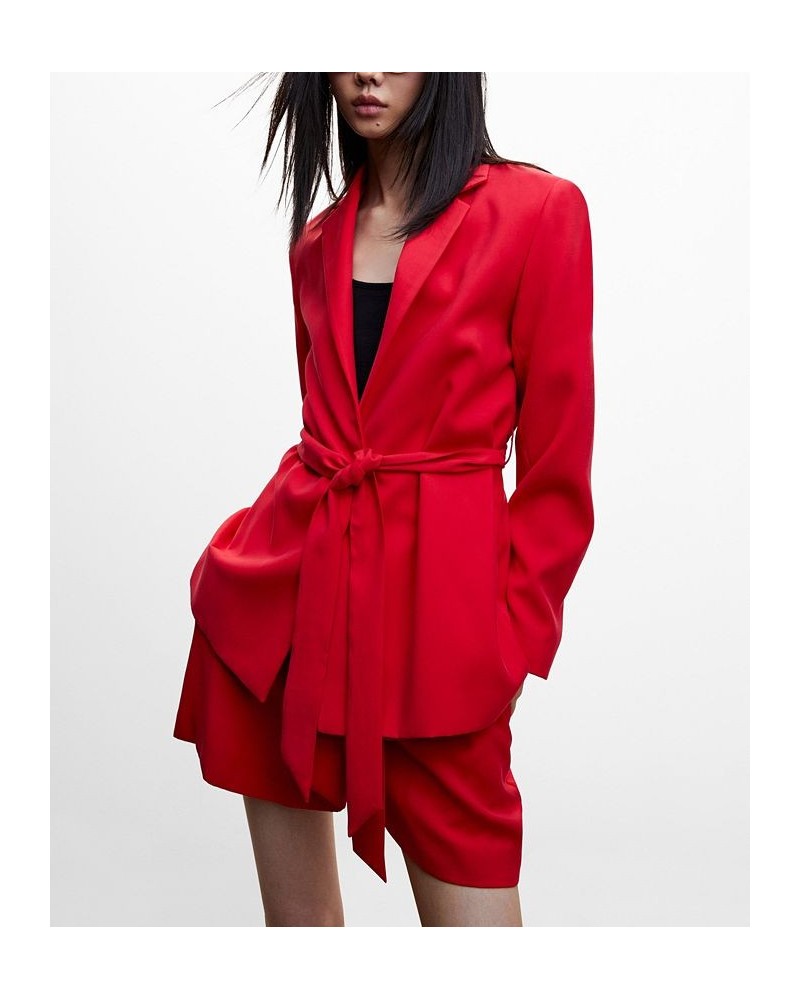 Women's Bow Suit Blazer Red $39.00 Jackets