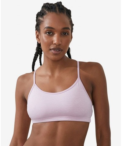 Women's Recycled Workout Yoga Crop Top Pink Lavender Marle $14.35 Tops