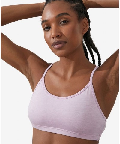 Women's Recycled Workout Yoga Crop Top Pink Lavender Marle $14.35 Tops