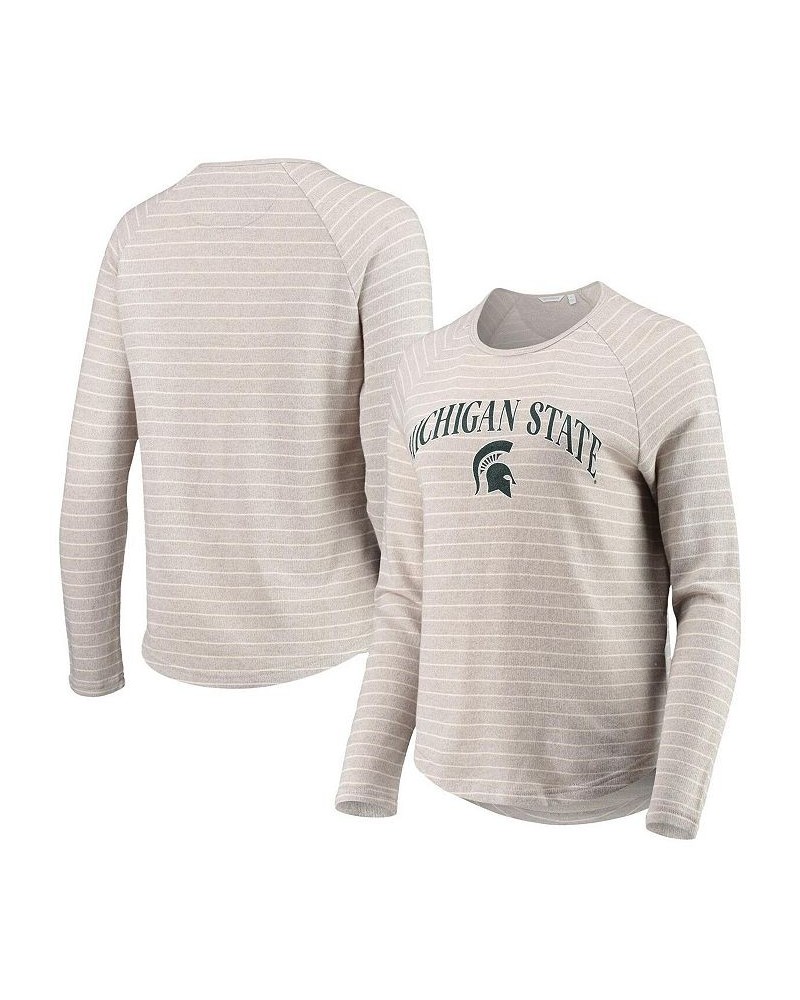 Women's Heathered Gray Michigan State Spartans Seaside Striped French Terry Raglan Pullover Sweatshirt Heathered Gray $25.85 ...