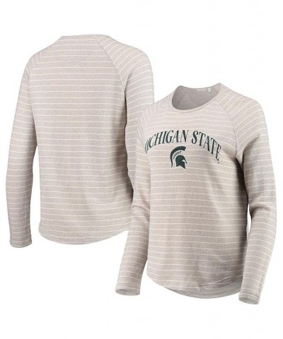 Women's Heathered Gray Michigan State Spartans Seaside Striped French Terry Raglan Pullover Sweatshirt Heathered Gray $25.85 ...