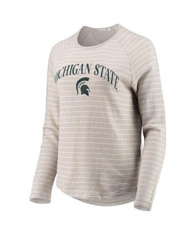 Women's Heathered Gray Michigan State Spartans Seaside Striped French Terry Raglan Pullover Sweatshirt Heathered Gray $25.85 ...