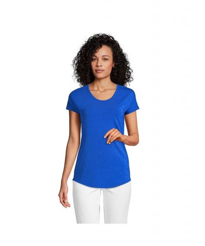 Women's Short Sleeve Lightweight Uneck Tshirt Royal cobalt $17.46 Tops