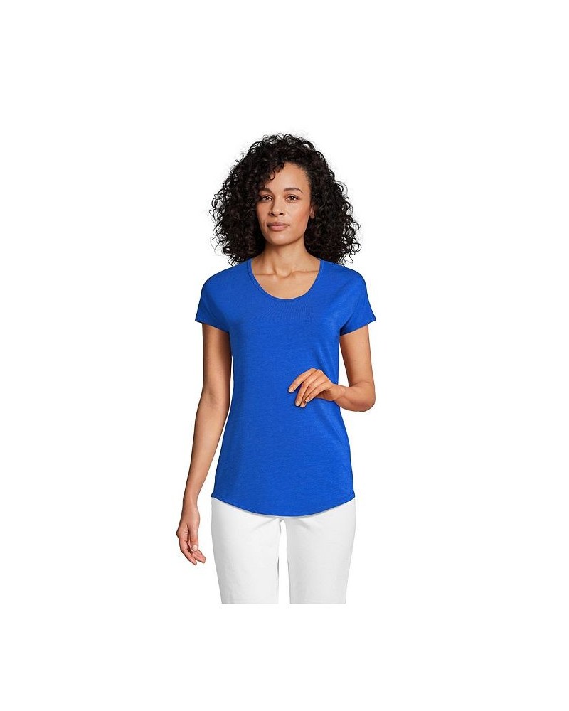 Women's Short Sleeve Lightweight Uneck Tshirt Royal cobalt $17.46 Tops