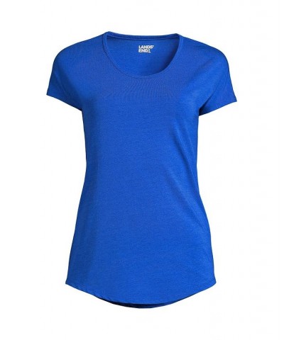 Women's Short Sleeve Lightweight Uneck Tshirt Royal cobalt $17.46 Tops