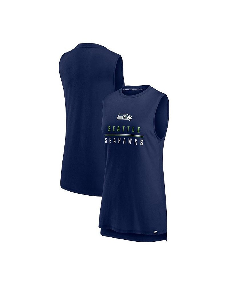 Women's Branded College Navy Seattle Seahawks True Contender Tank Top Navy $16.45 Tops