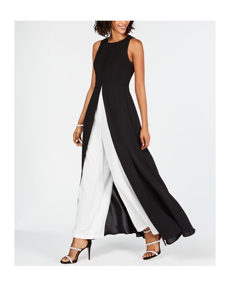 Petite Colorblock Jumpsuit Black/Ivory $62.37 Pants