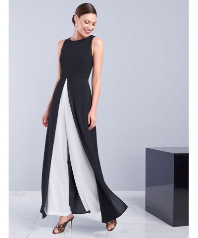 Petite Colorblock Jumpsuit Black/Ivory $62.37 Pants