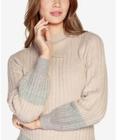 Women's Black Label Cozy Asymmetrical Cowl Sweater Tide Pool Combo $26.40 Sweaters