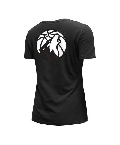 Women's Black Minnesota Timberwolves 2022/23 City Edition V-Neck T-shirt Black $21.31 Tops