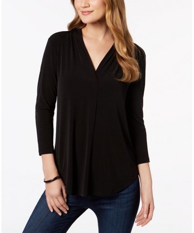 Women's 3/4-Sleeve Top Deep Black $18.07 Tops