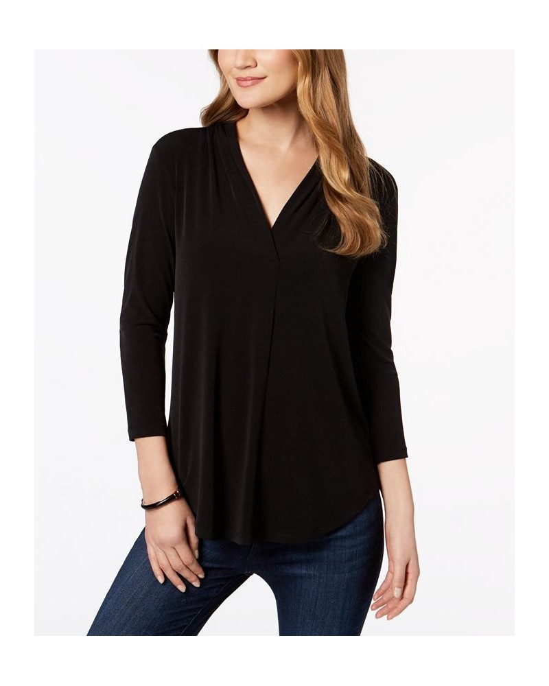 Women's 3/4-Sleeve Top Deep Black $18.07 Tops