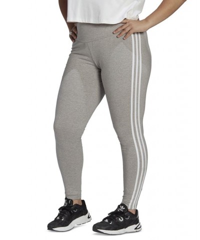 Plus Size 3-Stripes High-Rise Leggings Gray $20.00 Pants