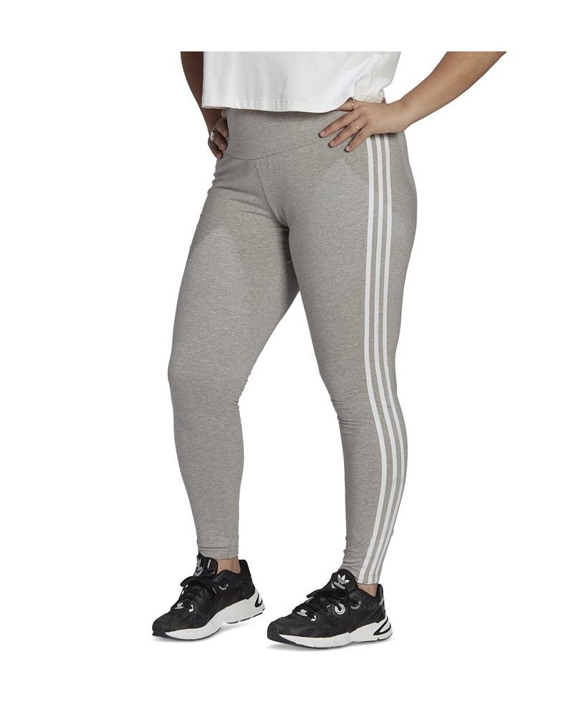 Plus Size 3-Stripes High-Rise Leggings Gray $20.00 Pants