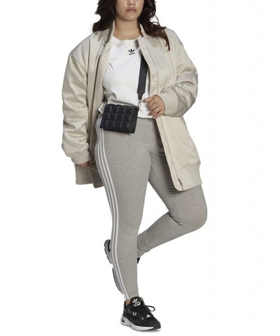 Plus Size 3-Stripes High-Rise Leggings Gray $20.00 Pants