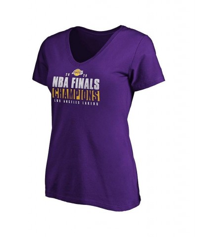 Women's Purple Los Angeles Lakers 2020 Nba Finals Champions Ready To Play V-Neck T-Shirt Purple $18.62 Tops