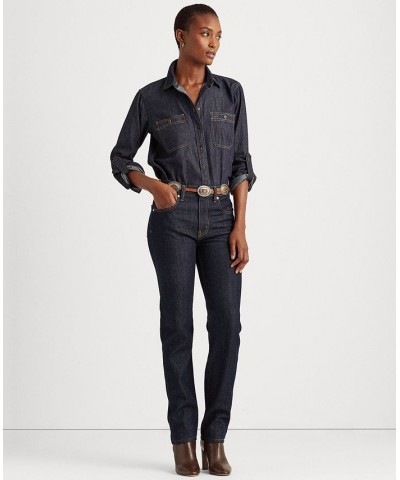 Denim Shirt Dark Rinse Wash $52.56 Tops