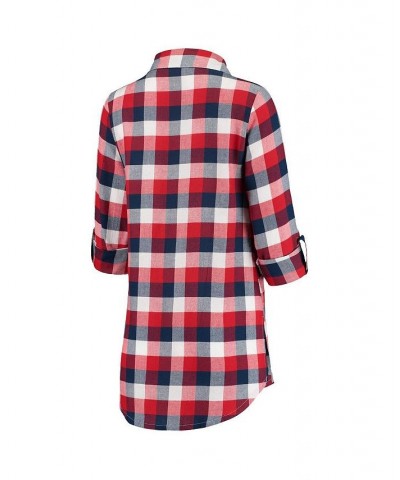 Women's Navy Red Boston Red Sox Breakout Flannel Long Sleeve Nightshirt Navy, Red $33.05 Pajama