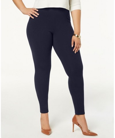 Women's Plus Size Cotton Leggings Blue $14.57 Pants