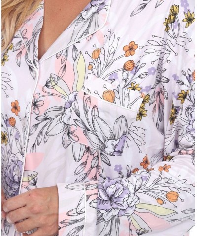 Plus Size Long Sleeve Floral Pajama Set 2-Piece Multi $26.95 Sleepwear