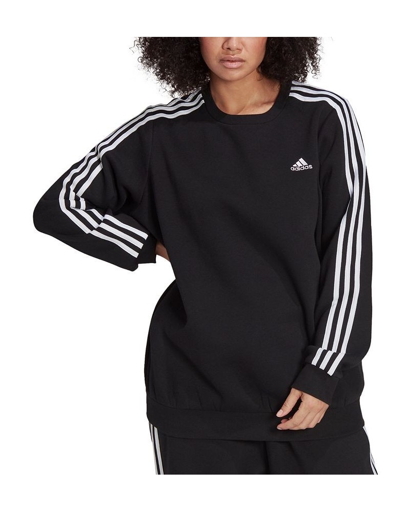 Plus Size Essentials 3-Stripes Fleece Sweatshirt Black $20.30 Sweatshirts