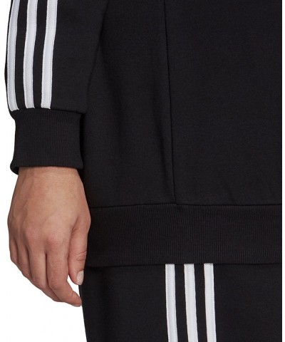 Plus Size Essentials 3-Stripes Fleece Sweatshirt Black $20.30 Sweatshirts